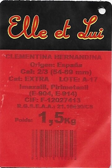 Elle et lui clementina hernadina origen espana 1,5kg 8437011169260