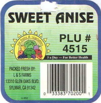 sweet anise plu# 4515 033383702001