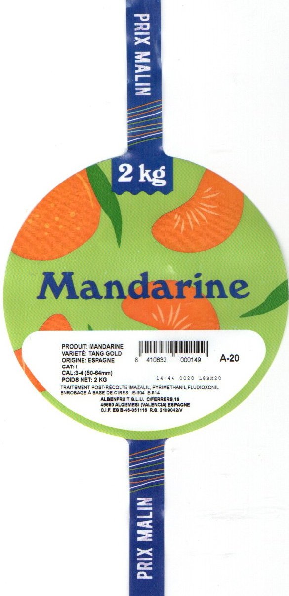 prix malin 2kg mandarine 8410632000149 albenfruit 46680 algemsi valencia espagne