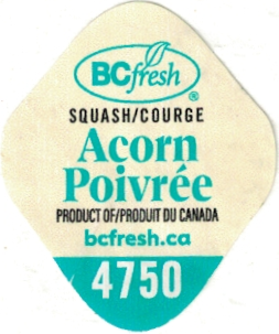 BC fresh squash/courge acorn poivrée product of/produit du canada bcfresh.ca 4750