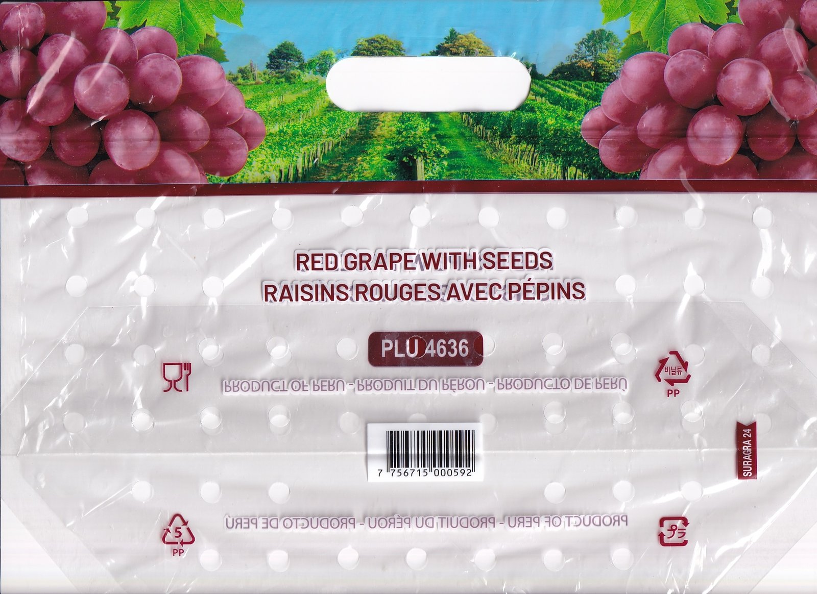 Red grape with seeds raisins rouges avec pepins plu 4636 7756715000592
