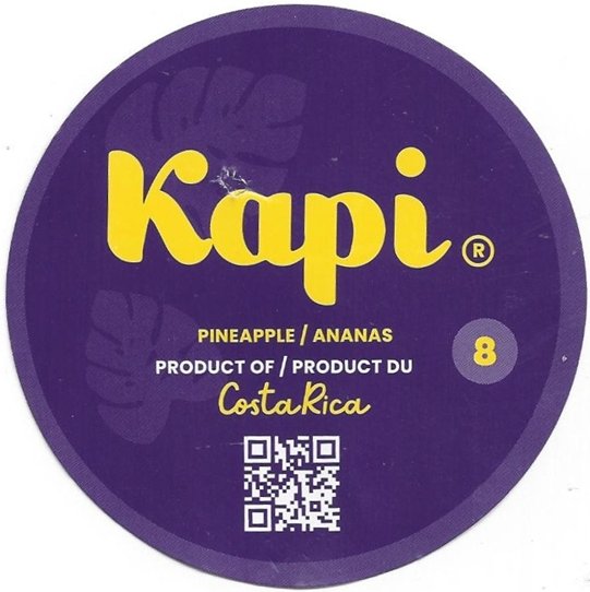 kapi pineapple ananas producto of produit du costa rica 8 7443022053020 plu#4430 www.kapigrowers.com