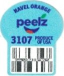 Peelz navel orange 3107 produce of usa