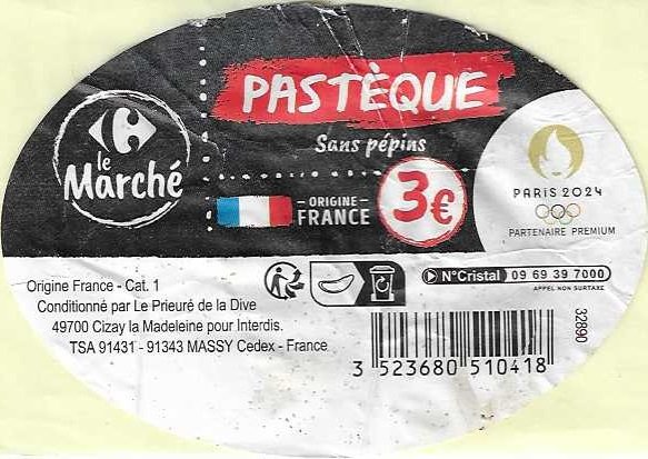 Le marche pasteque sans pepins origine france 3€ conditionné par le prieure de la dive 3523680510418 paris 2024