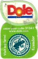 Dole enter your code: 31341 www.dole.com visit my farm! Ecuador rainforest alliance people & nature
