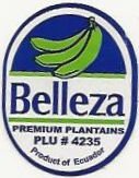 belleza premium plantains plu #4235 product of ecuador