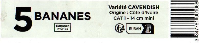 5 bananes muries variete cavendish  origine cote d ivoire 3347761001066