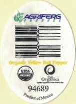 Agriferg Produce organic yellow bell pepper usda organic 94689 prouct of mexico