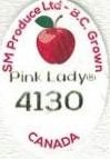 SM produce ltd B.C. grown pink lady 4130 canada