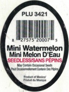 plu 3421 827575200075 mini watermelon mini melon d eau  product of mexico produit du mexique