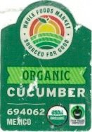 Whole Foods Market soursed for good organic cucumber 694062 mexico usda organic fair trade certified