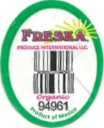Freska produce international llc organic 94961 product of mexico