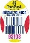 Terra fresh organics organic valencia product of usa 93108