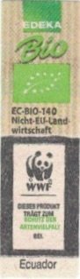 Edeka bio ec-bio-140 nicht-eu-land-wirtschaft wwf dieses produkt tragt zum schutz der artenvielfalt bel ecuador