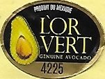 L or vert genuine avocat produit du mexique 4225