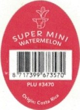 super mini watermelon 8717399673570 plu #3470 origin: costa rica