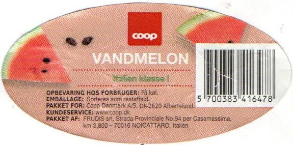 coop vandmelon italien klasse1 coop danmark frudis noicattaro italien