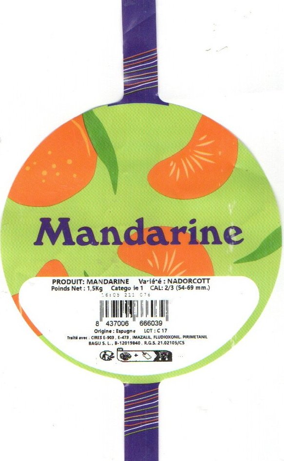 mandarine variete nadorcott 8437006666039 origine espagne