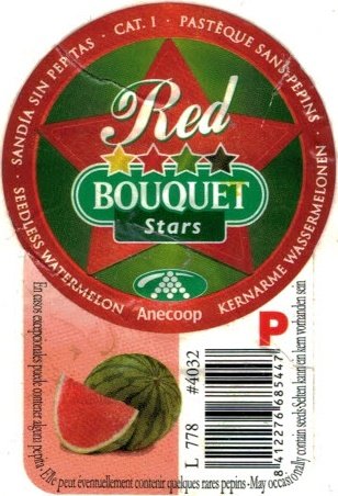Bouquet red stars pasteque sans pepins p l778 #4032 8412276685447	