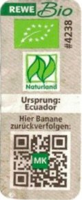 Rewe bio #4238 naturland ursprung: ecuador hier bananne zuruckverfolgen mk