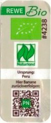 Rewe Bio #4238 naturland ursprung: peru hier banane zuruckverfolgen: pn