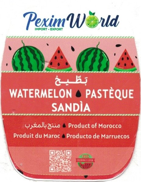 Pexim World import export watermelon pasteque sandia product of morocco produit de maroc producto de marruecos