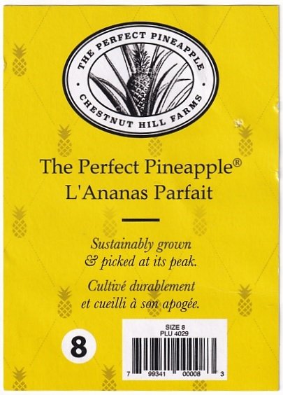 Chestnut hill farms the perfect pineapple 8 size 8 plu 4029 799341000083 produit du costa rica
