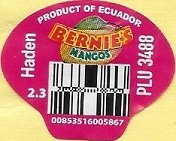 Bernie s mangos product of ecuador haden plu 3488 2.3 00853516005867