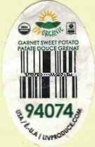 Liv Organic usda organic ccof garnet sweet potato patate douce grenat  94074 usa e.-u.a livproduce.comnland
