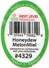 next level produce inc 197644756629 honeydew melon miel #4329 produit du mexique