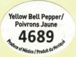 yellow bell pepper poivrons jaune 4689 produce of mexico produit du mexique