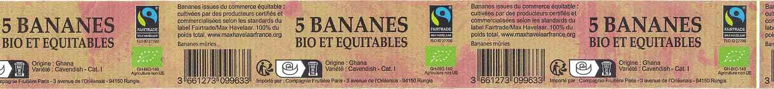 5 bananes bio et equitables 3661273099633 origine: ghana