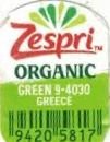 Zespri organic green 9-4030 greece 94205817