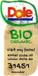 dole bio organic visit my farm enter code at www.dole.eu 31451 ecuador