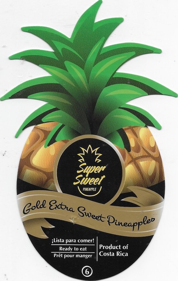 Super sweet pineapple gold extra sweet pineapples product of costa rica 6 tropicales del valle 7441029614862