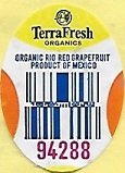 Terrafresh organics red grapefruit product of mexico 94288