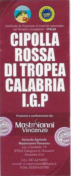 Mastroianni vicenzo cipolla rossa di tropea calabria i.g.p italia