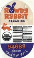 Rowdy Rabbit organics usda organic 94689 mexico yellow bell