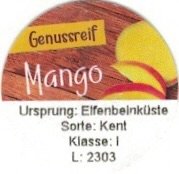 Genussreif mango ursprung: elfenbeinkuste sorte: kent klasse: 1