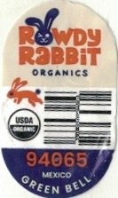 Rowdy Rabbit organics usda organic 94065 mexico green bell