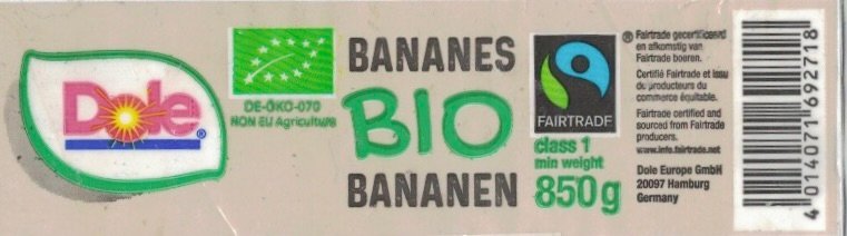 Dole bananes fairtrade 4014071692718
