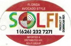Solfi florida avocado style product of dominican rep. imported & distributed by solfi group