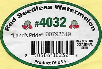 Land s Pride red seedless watermelon #4032 may contain occasional seed 850506002325 product of usa