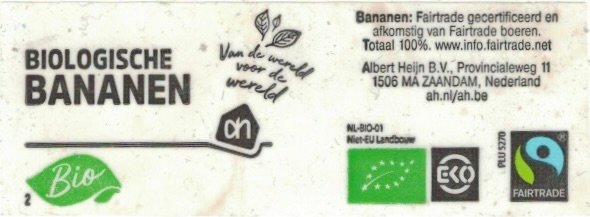 AH biologische bananen van de wereld voor de wereld fairtrade plu 5270