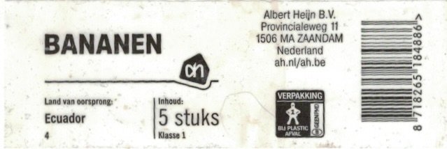 AH bananen land van oorsprong: ecuador albert heyn b.v. 8718265184886