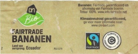 AH bio fairtrade bananen land van oorsprong: ecuador fairtrade