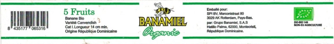 Banamiel organic 5 fruits origine republique dominocaine 8435177065316