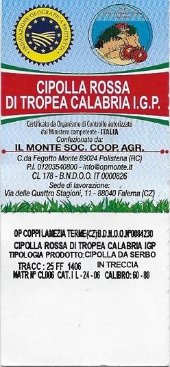 Cipolla rossa di tropea calabria i.g.p italia
