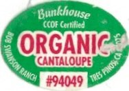 Bunkhouse ccof certified orgnic cantaloupe bob swanson ranch #94049 tres pinos ca