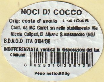 mc garlet noci di cocco costa d avorio 8025316205729